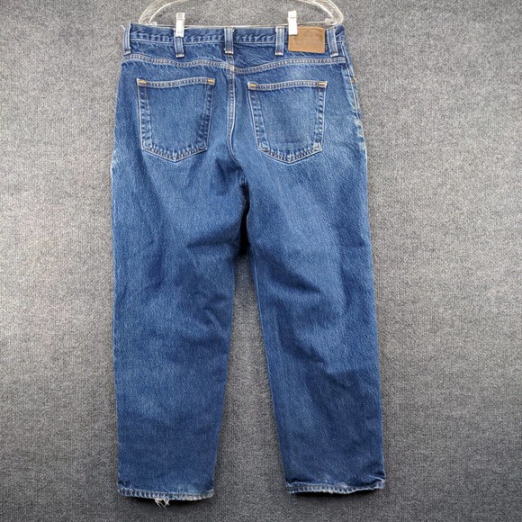 Diamond Gusset Men's Straight Leg Jeans Blue 37x27 Medium Wash Denim 5-Pocket - Picture 6 of 12